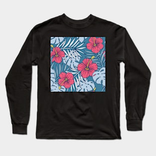 Hand Drawn Summer Tropical | Urban Finery Long Sleeve T-Shirt